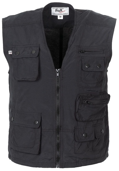 Outdoor Weste, schwarz, Microfaser