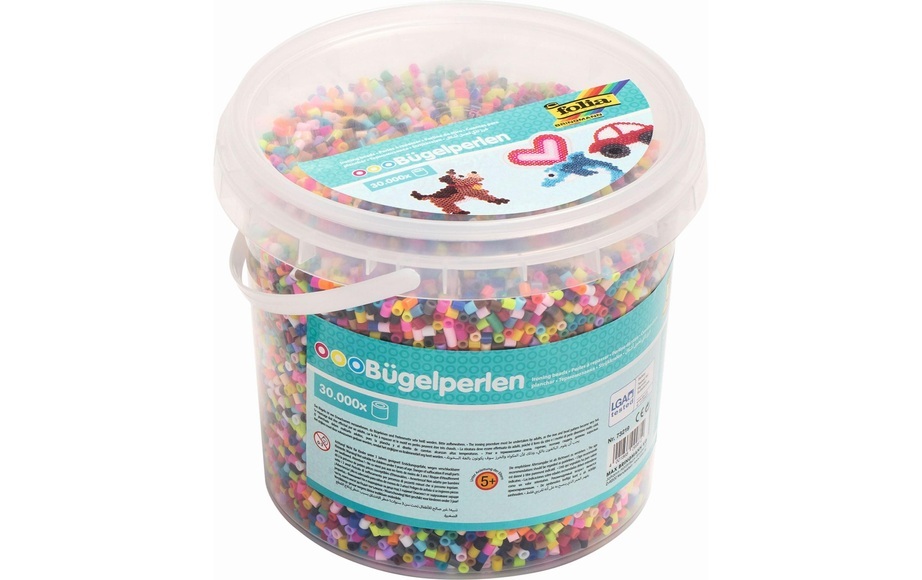 FOLIA® Bügelperlen, 30000 Stück Eimer