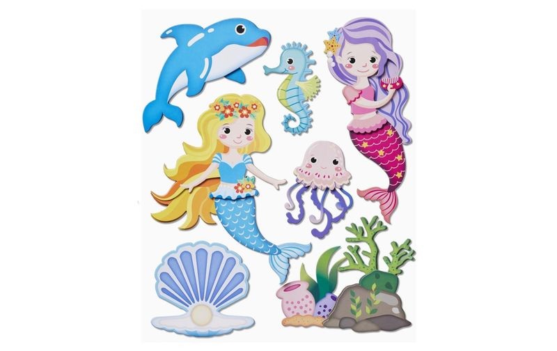 HobbyFun 3D Stickers XXL Mermaid Aufkleber für Kinder