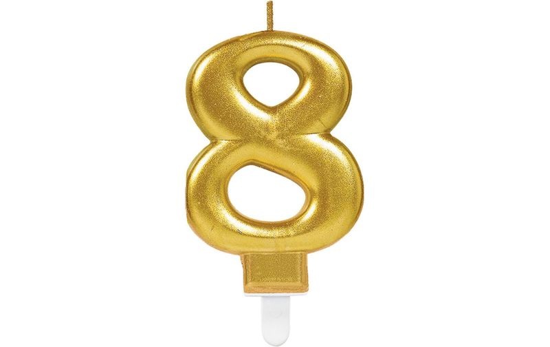 Zahlenkerze 8 gold