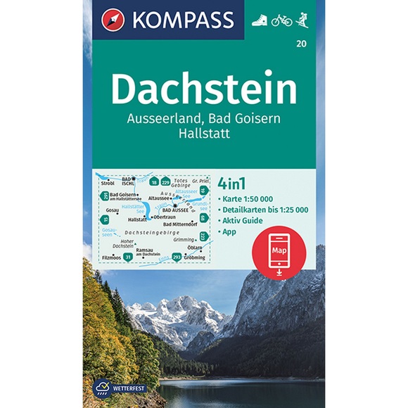 KOMPASS Wanderkarte 20 Dachstein, Ausseerland, Bad Goisern, Hallstatt 1:50000