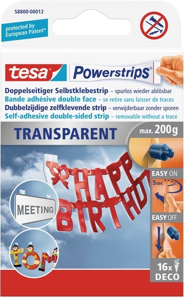 tesa® Powerstrips® Deco Transparent POWERSTRIPS® tesa Inhalt: 1 Pckg.