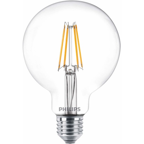 Philips Lighting LED EEK A++ (A++ - E) E27 Globeform 6 W = 60 W Warmweiß (Ø x L) 95 mm x 140 mm Filament 1 St.