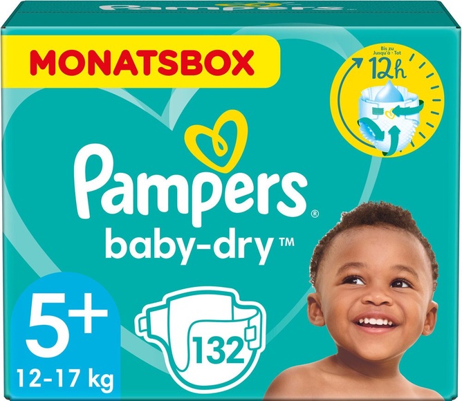Pampers Baby-Dry, 5+ Junior+, 12-17kg, Monatsbox