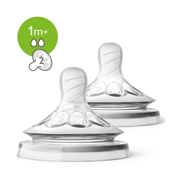 PHILIPS AVENT Naturnah-Sauger 2.0 1 M+ langsamer Nahrungsfluss (2 Stk.)