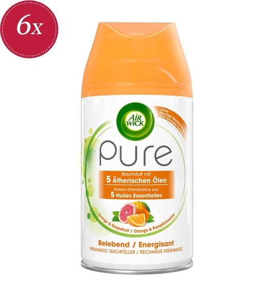 Air Wick - 6er-Set Nachfüllflakons für Freshmatic Pure Invigorating - 6 x 500 ml