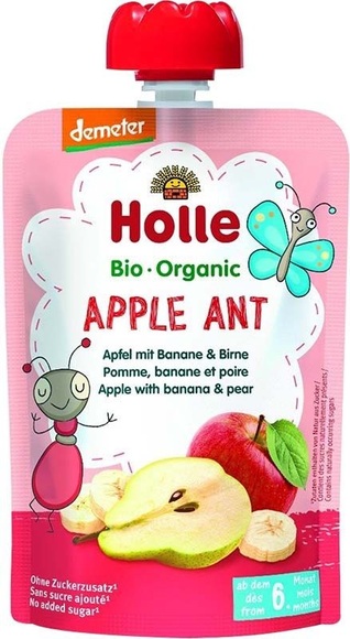 Holle Apple Ant - Pouchy Apfel & Banane mit Birne (100 g)