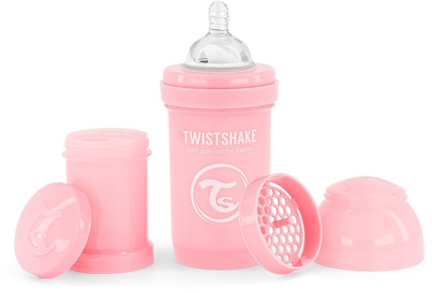 Twistshake Trinkflasche Anti-Kolik 180 ml pastell rosa - rosa/pink - Gr.125ml-250ml