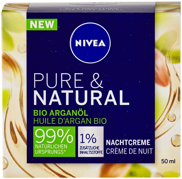 Nivea Pure & Natural Nachtcreme Bio Argan Öl