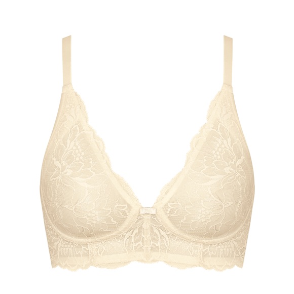 Bügelloser Bh, Unwattiert Damen Creme D/75