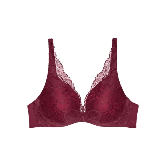 BODY MAKE-UP ILLUSION LACE BH mit Bügel, gefüttert in bordeux