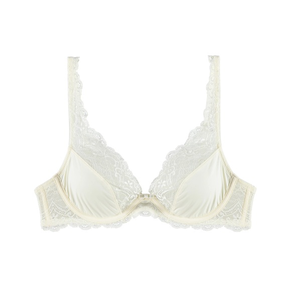 LACE COMFORT BH mit Bügel, ungefüttert mit herausnehmbaren Pads in natur