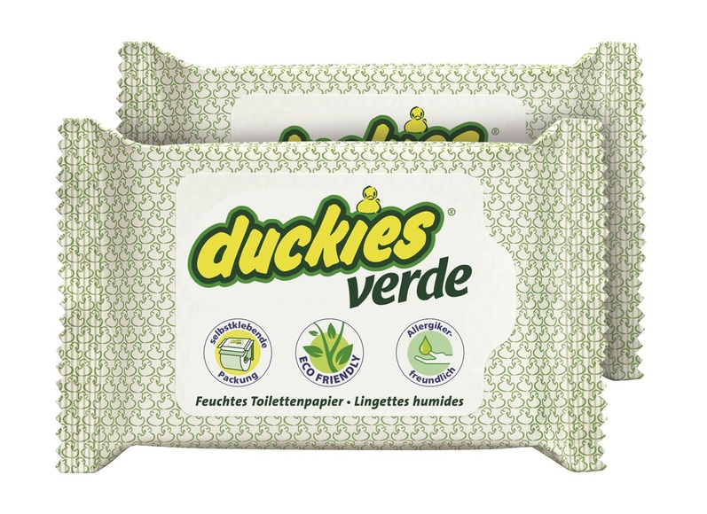 Duckies Verde feuchtes WC-Papier Duo (2x30 Stück)