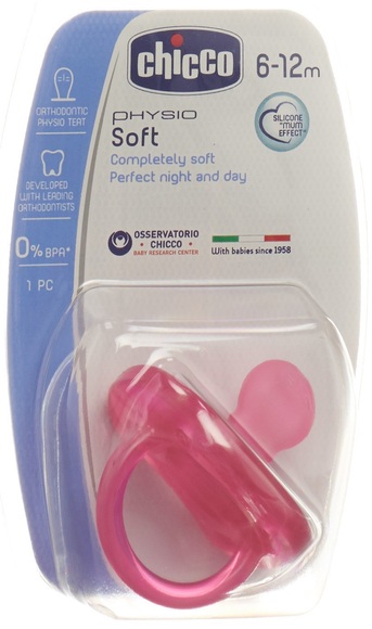 chicco Beruhigungssauger Physio Soft Silikon rosa 6 bis 12 Monate