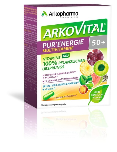 Arkovital Pur'Energie 50+ Natürliche Multivitamine und Mineralien Kapsel Vit+Min (60 Stück)