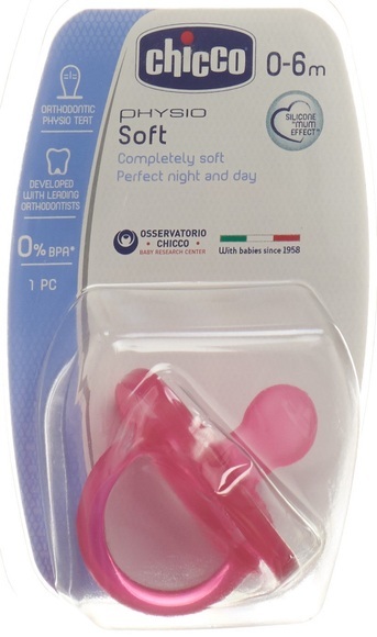 chicco Beruhigungssauger Physio Soft Silikon rosa ab dem 0-6 Monat
