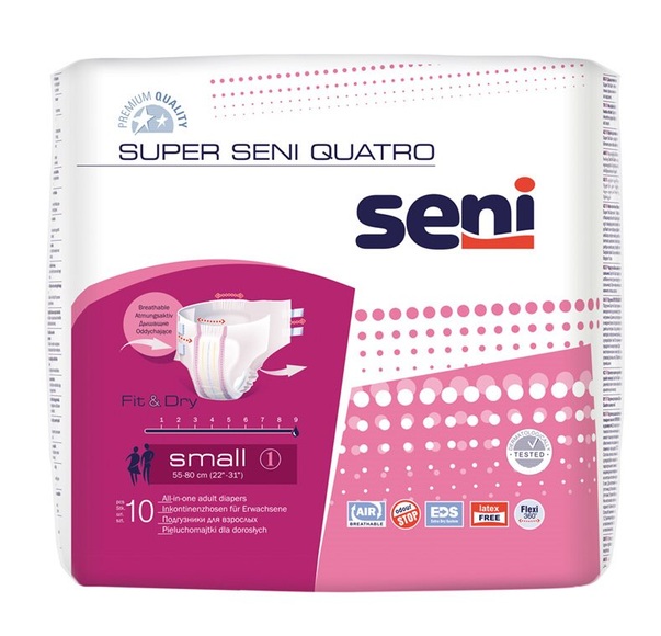 seni Super Seni Quattro Inkontinenzslip S 4. Saugkraft geschlossenes System atmungsaktiv (10 Stück)