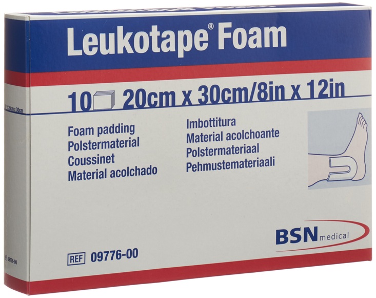 Leukotape Schaumgummiplatten 20x30cm (10 Stück)