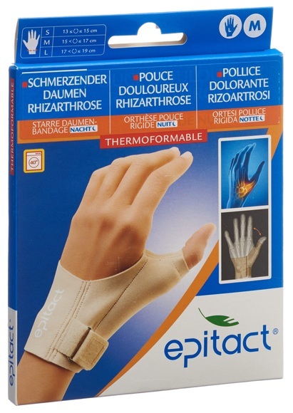 Epitact starre Daumenbandage NACHT M 15-17cm links (1 Stück)