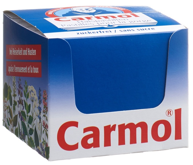 Carmol Halspastillen zuckerfrei (12x45 g)