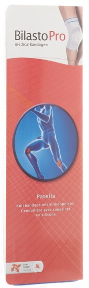 Bilasto Pro Patella Kniebandage XS grau mit Silikonpolster 1 Spiralfeder seitlich (1 Stück)
