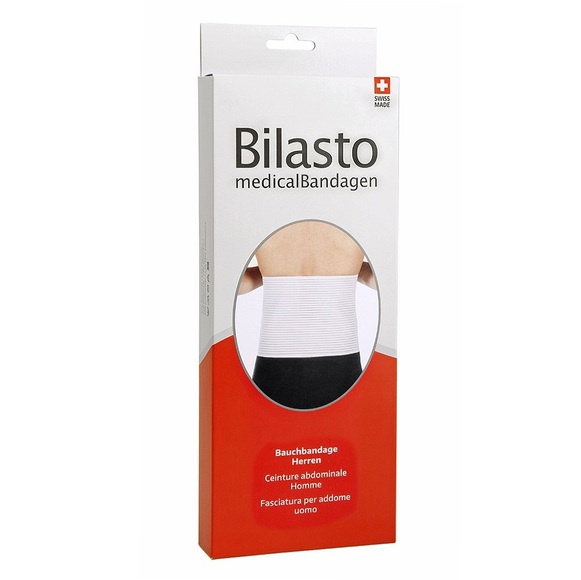 Bilasto Bauchbandage Herren L weiss mit Micro-Klettverschluss (1 Stück)