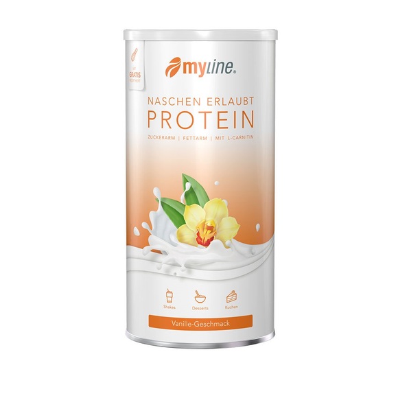myLine Eiweiss mit L-Carnitin Pulver Vanille ohne Aspartam (400 g)