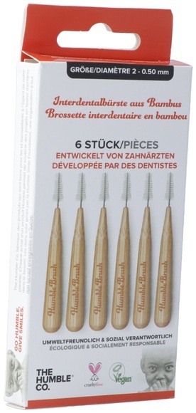 THE HUMBLE Interdentalbürste Bambus 0.5mm (6 Stück)