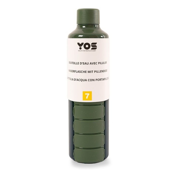 YOS Bottle Wochendispenser mit 7 Fächern grün 1 Stück