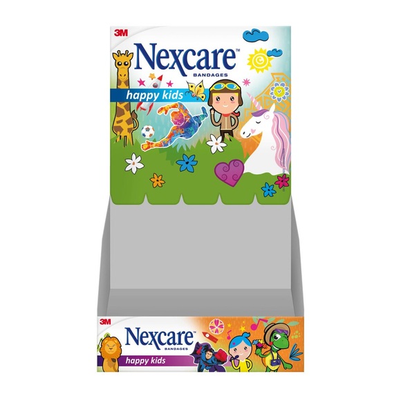 3M NEXCARE Kinderpflaster Happy Kids Cool Display 12 Stück
