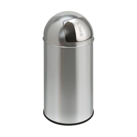 Abfallbehälter Push, selbstschliessende Klappe, 40 Liter, Edelstahl