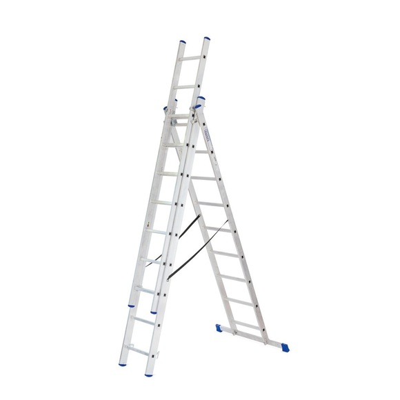 BASIC Alu-Schiebeleiter 3-in-1, Arbeitshöhe Anlegeleiter 6,98 m