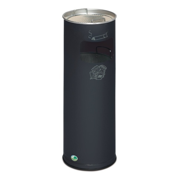 VAR® Ascher-Abfall-Kombination, Standmodell, 16,7 Liter, schwarzgrau