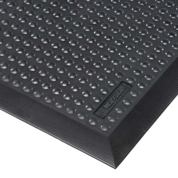Arbeitsplatzmatte, Naturgummi ESD, genoppt schwarz LxBxH 900 x 600 x 13 mm
