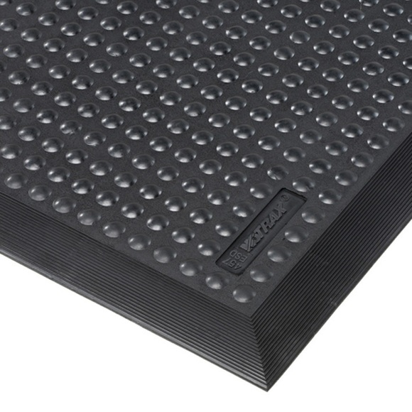 Arbeitsplatzmatte, Naturgummi ESD, genoppt schwarz LxBxH 1500 x 900 x 13 mm