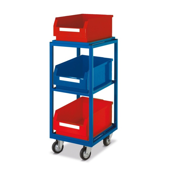 RasterPlan Beistellwagen mit Sichtlagerkästen, 3 gerade Böden, HxB 923 x 383 mm