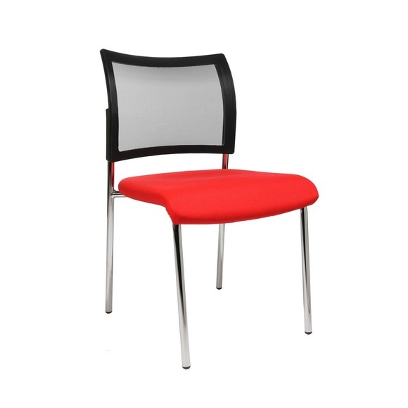 Topstar® Besucherstuhl Classic mit Netz-Rückenlehne + 4 Fuss Gestell, rot