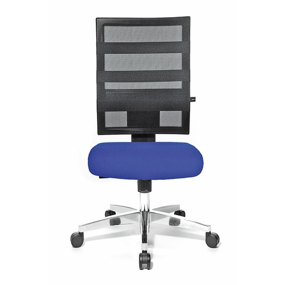 Topstar Bürodrehstuhl X-PANDER Netzrückenlehne mit elastischen Gummibändern schwarz / blau
