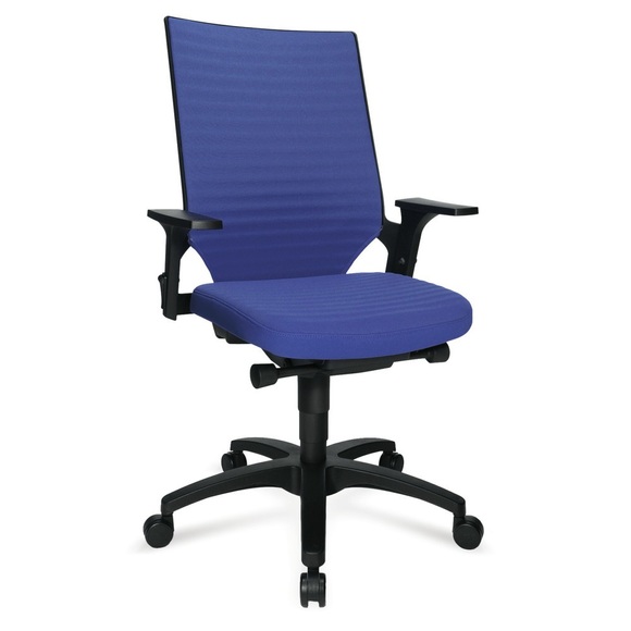 Topstar® Bürodrehstuhl Autosyncron, Muldensitz, gepolsterte Rückenlehne, inkl. Armlehnen, blau