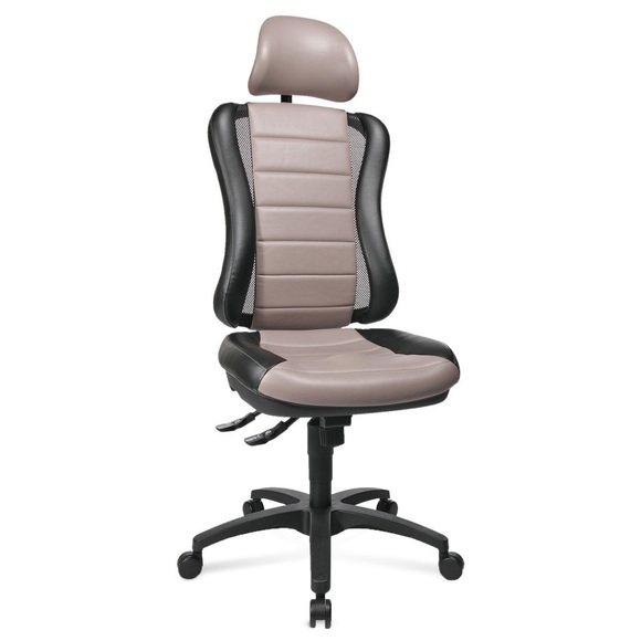 Topstar® Bürodrehstuhl Head Point RS, Muldensitz, m. Kopfstütze, schwarz/grau