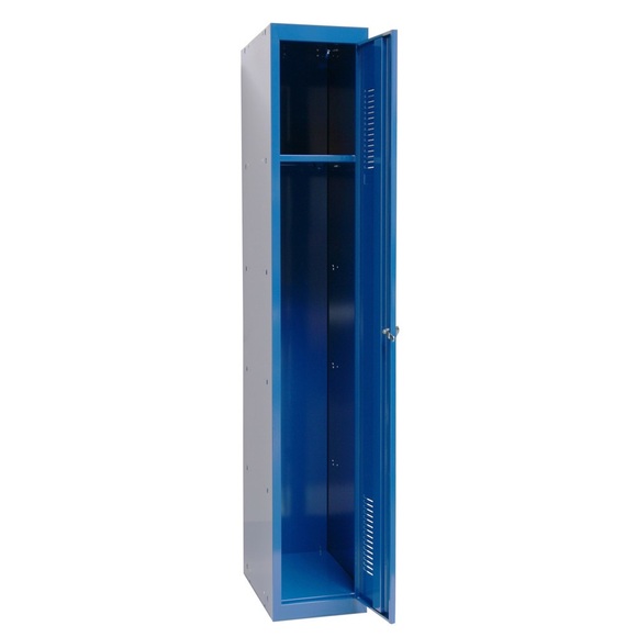 BASIC Garderobenschrank mit Zylinderschloss, HxBxT 1.800 x 300 x 500 mm, RAL 5010 enzianblau