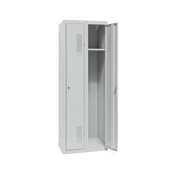 BASIC Garderobenschrank mit Zylinderschloss, HxBxT 1.800 x 600 x 500 mm, RAL 7035 lichtgrau