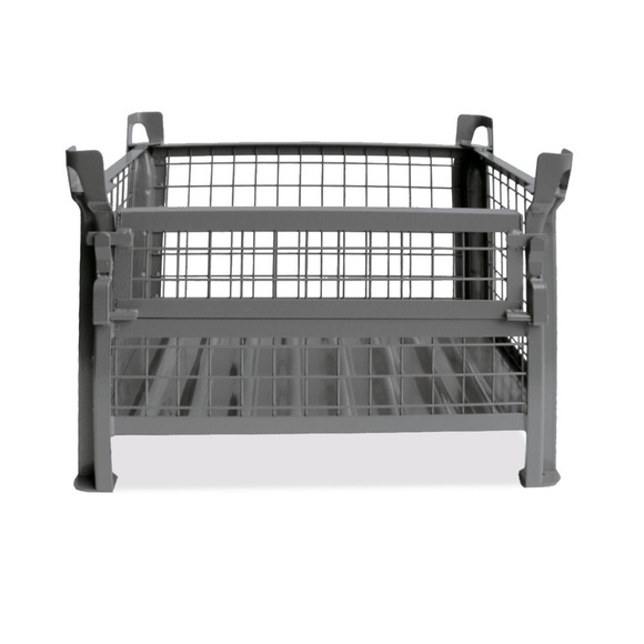 HESON® Gitterbox, mit ½ Gitterklappe, lackiert, HxBxT 900 x 1.200 x 800 mm