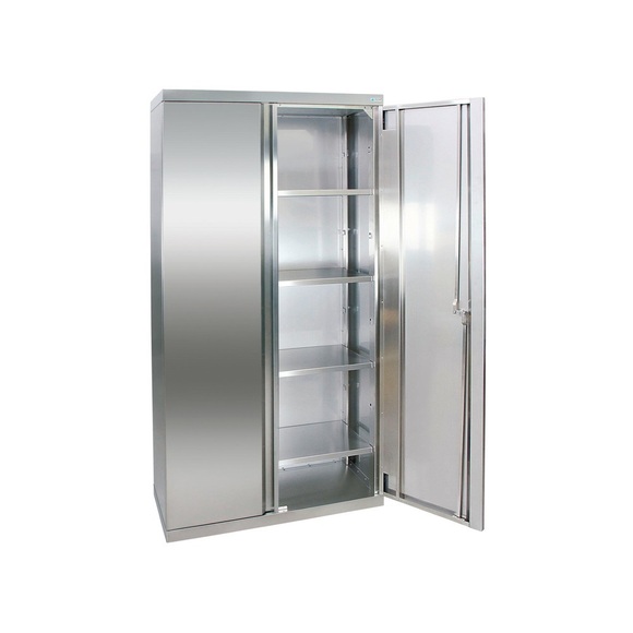 Edelstahl-Flügeltürschrank mit Stellschrauben, Vollblechtüren HxBxT 1800 x 900 x 400 mm