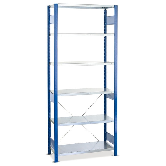 SCHULTE Fachbodenregal, GF, enzianblau/verzinkt, FL 150 kg, HxBxT 2.000 x 1.000 x 600 mm