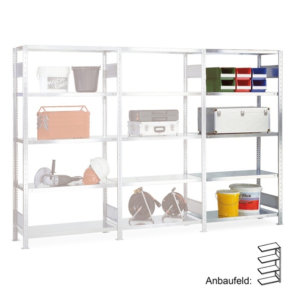 SCHULTE Anbaufeld für Komplettpaket Fachbodenregal, FL 100 kg, HxBxT 2.000 x 1.000 x 400 mm