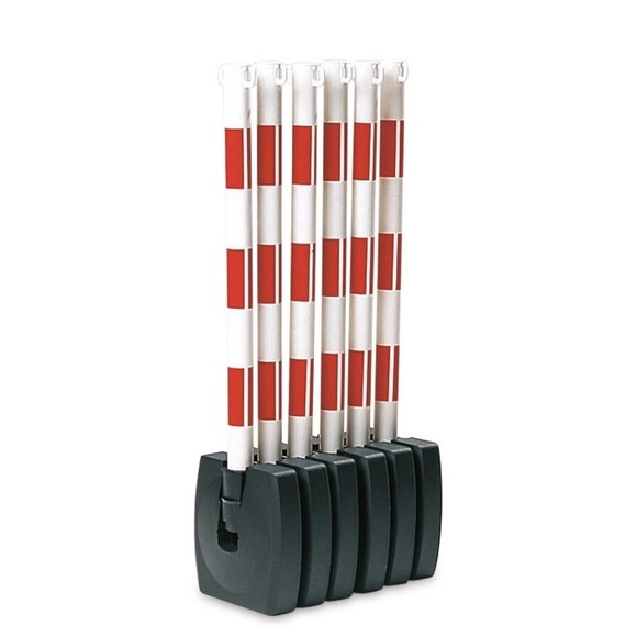 Kettenständer mit klappbarem Fuss, rot/weiss