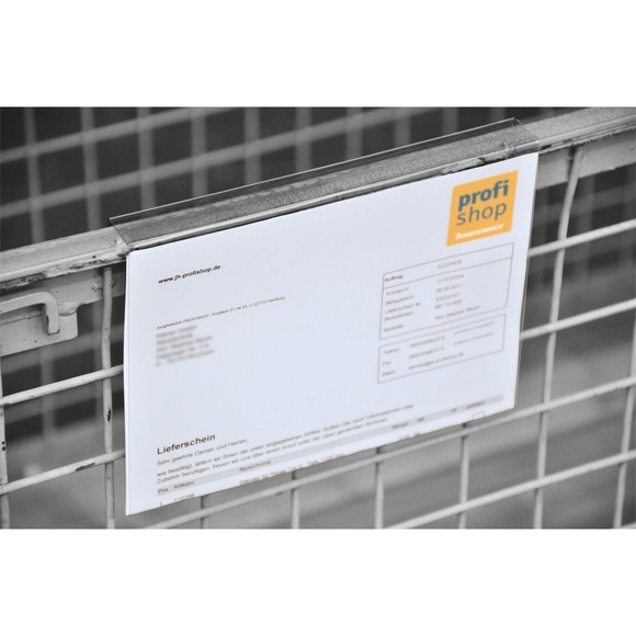 Kennzeichnungstasche für Aufsatzrahmen, 100 Stk/VE, DIN A5, Einschub seitlich, transparent
