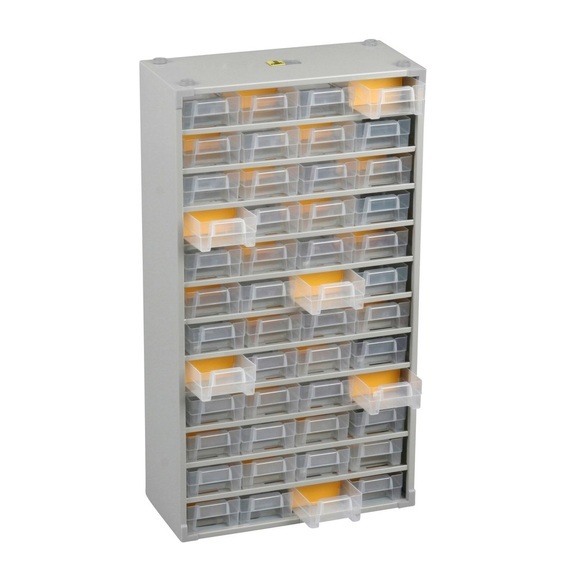BASIC Kleinteilemagazin, mit Metallgehäuse, 48 Schubladen