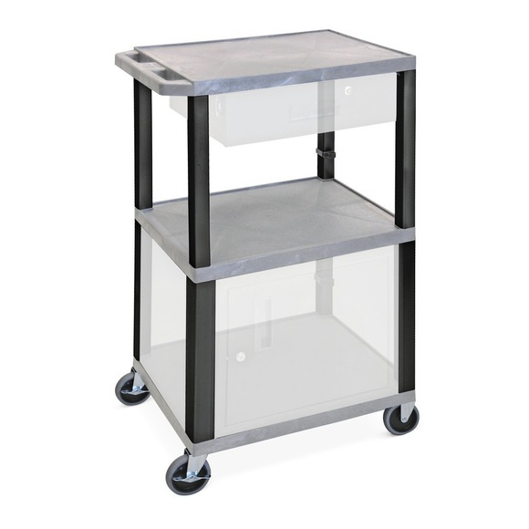 Kunststoff-Transportwagen, 3 Etagen, TK 150 kg, grau